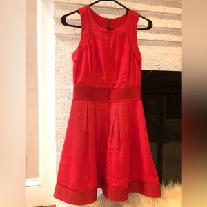Armani Exchange, XS, lined, A-line above the knee length scarlet red dress.